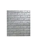 Set 5 x Tapet adeziv caramida gri, 77 x 70 cm, spuma moale 3D