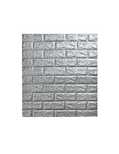 Set 5 x Tapet adeziv caramida gri, 77 x 70 cm, spuma moale 3D