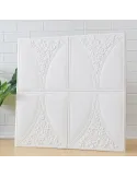 Set 5 x Tapet adeziv White Roses, 77 x 70 cm, spuma moale 3D