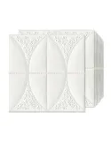 Set 5 x Tapet adeziv White Roses, 77 x 70 cm, spuma moale 3D