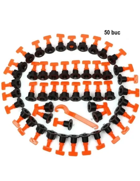 Set 50 tije refolosibile 1.5 mm sistem nivelare gresie