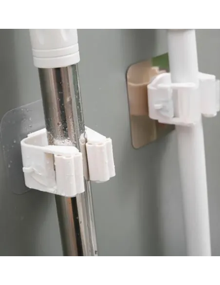 Set 2 bucati suport de perete pentru mop si maturi universal