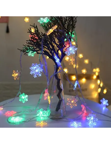 Instalatie 40 led fulgi nea, 6m, colorat red-mag.ro