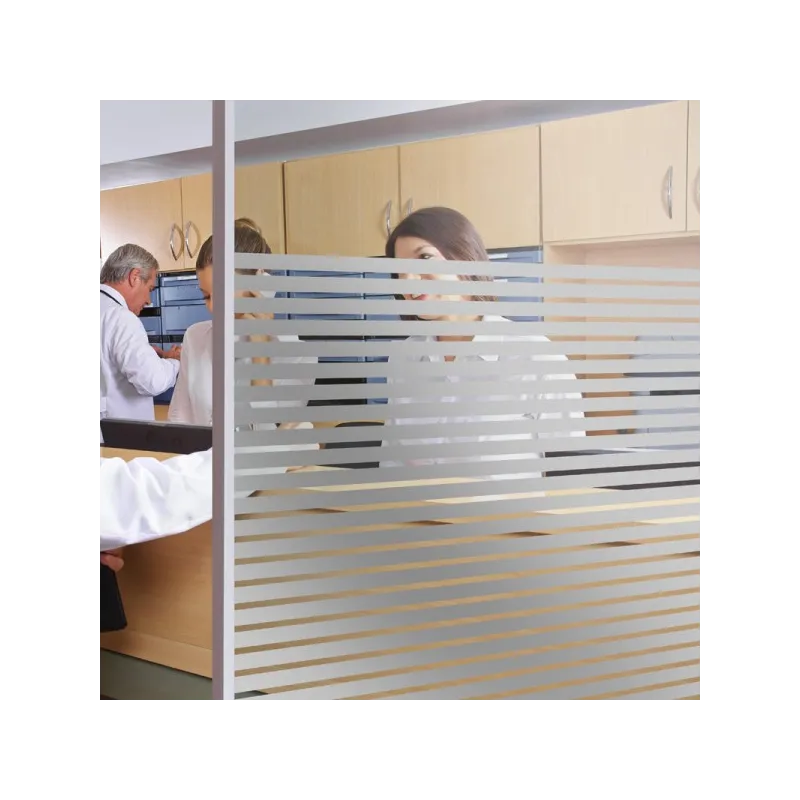 Folie decorativa pentru geam, Dungi Albe, 45 cm x 300 cm