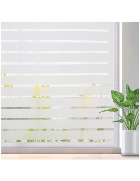 Folie decorativa pentru geam, Dungi Albe, 45 cm x 300 cm