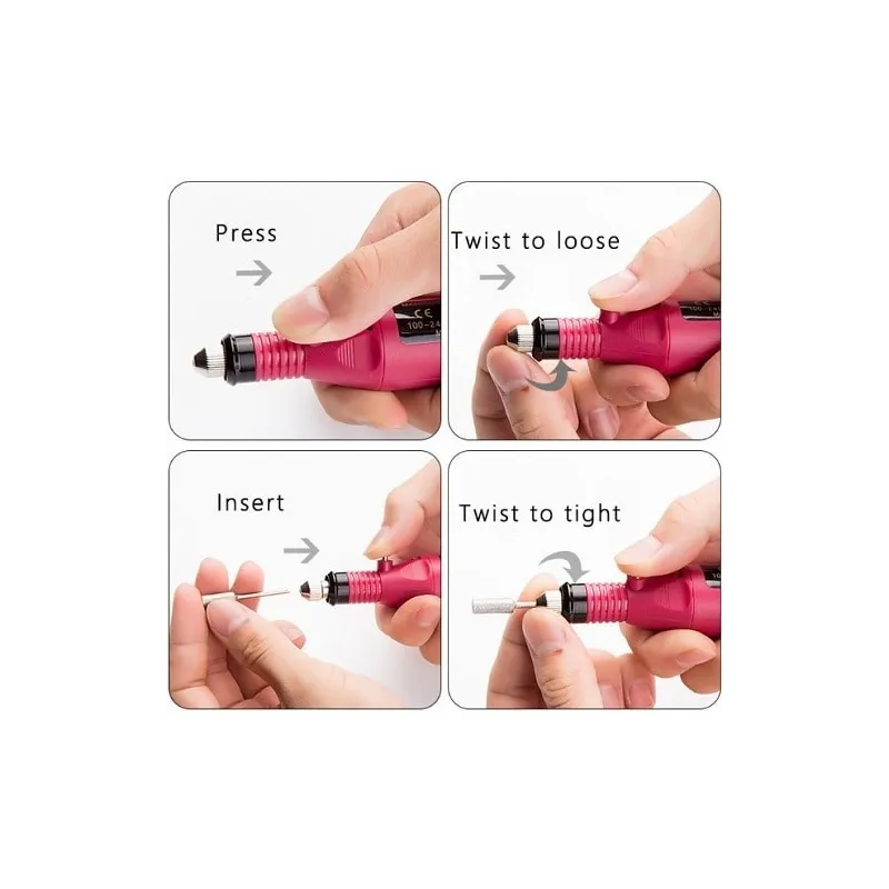 Pila electrica de unghii cu 6 capete, ideala pentru