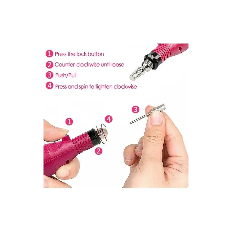 Pila electrica de unghii cu 6 capete, ideala pentru