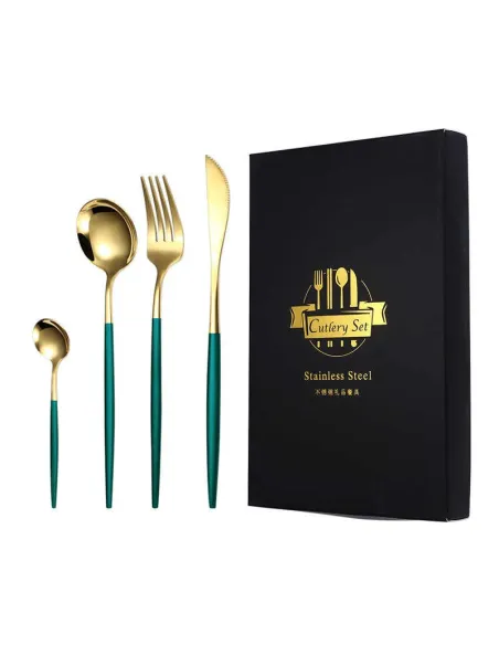 Set 4 tacamuri DeLuxe Roz / Turcoaz, 28.3 x 14.7 x 4.5 cm