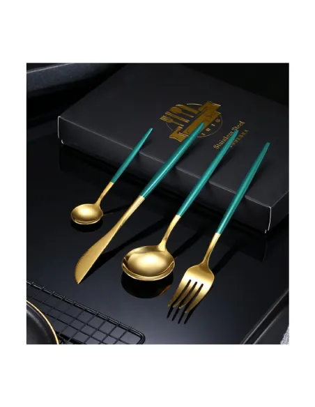 Set 4 tacamuri DeLuxe Roz / Turcoaz, 28.3 x 14.7 x 4.5 cm