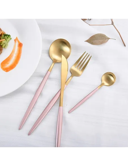 Set 4 tacamuri DeLuxe Roz / Turcoaz, 28.3 x 14.7 x 4.5 cm