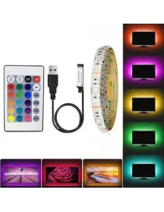 Banda LED RGB iluminare fundal TV 5m telecomanda red-mag.ro