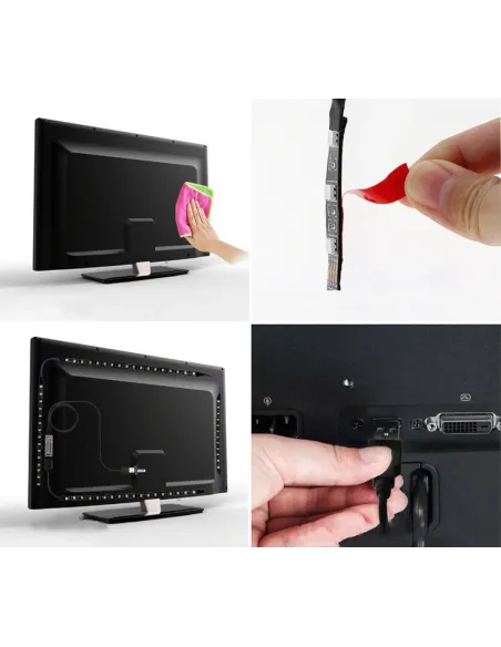Banda LED RGB iluminare fundal TV 5m telecomanda red-mag.ro