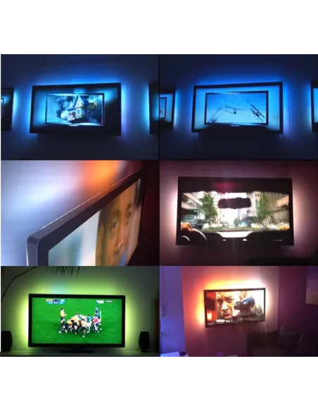 Banda LED RGB iluminare fundal TV 5m telecomanda red-mag.ro