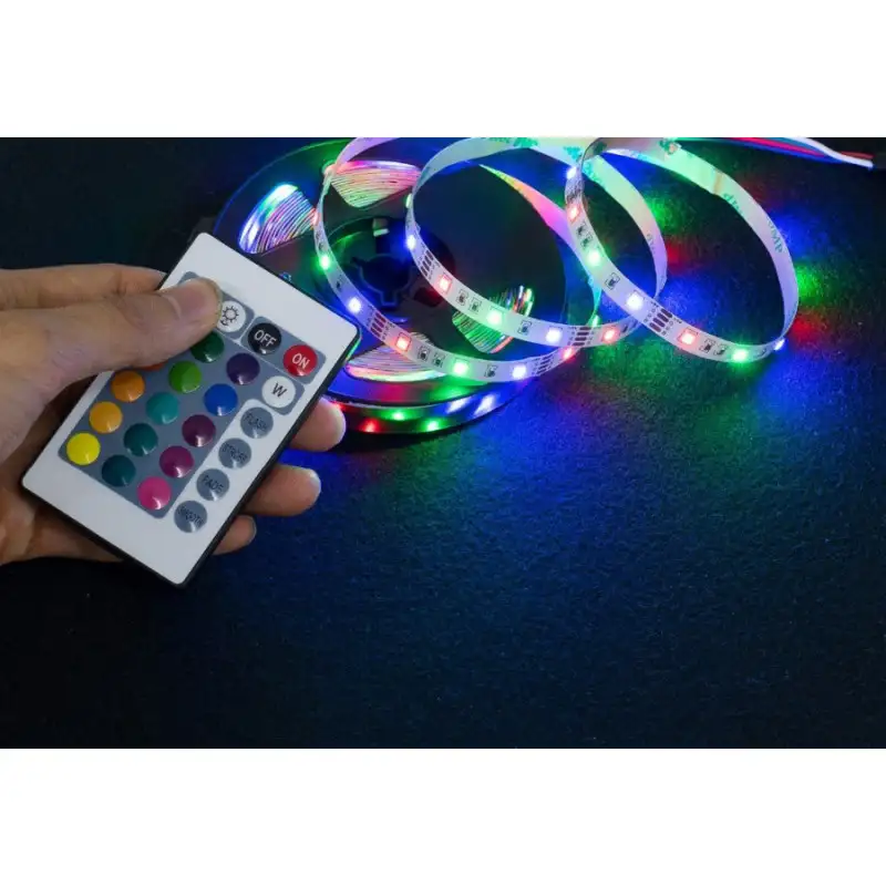 Banda LED RGB iluminare fundal TV 5m telecomanda red-mag.ro