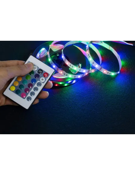 Banda LED RGB iluminare fundal TV 5m telecomanda red-mag.ro