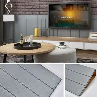 Set 5 x Lambriu autoadeziv 3D, spuma moale, 70 x 70 cm, Gri 2