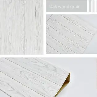 Set 5 bucati tapet model Lambriu autoadeziv din spuma moale 3D 2