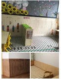Set 5 bucati tapet model Lambriu autoadeziv din spuma moale 3D