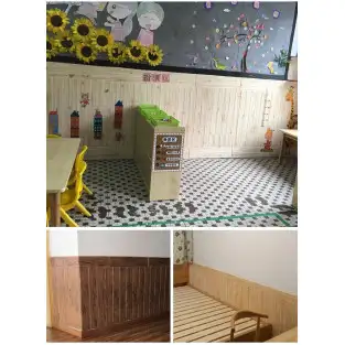 Set 5 bucati tapet model Lambriu autoadeziv din spuma moale 3D 2