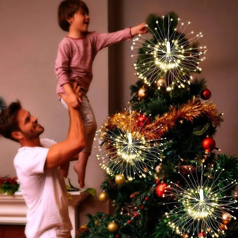 Instalatie tip artificii, 96 LED, fir cupru, interconectabila