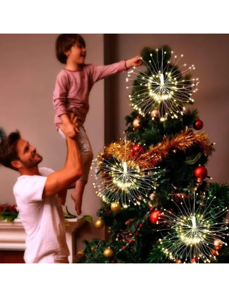 Instalatie tip artificii, 96 LED, fir cupru, interconectabila