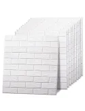 Set 10 x Placa de tapet adeziv caramizi albe, 77x70 cm