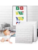 Set 10 x Placa de tapet adeziv caramizi albe, 77x70 cm