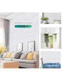 Set 10 x Placa de tapet adeziv caramizi albe, 77x70 cm