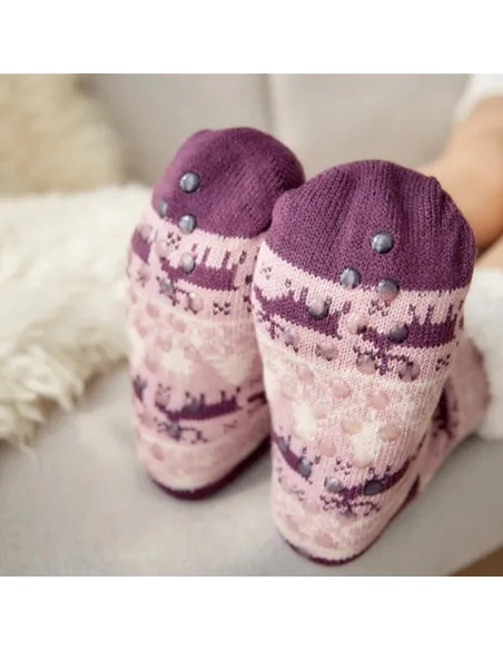 Set 2 perechi de ciorapi cu interior imblanit, Model Winter