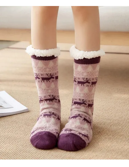 Set 2 perechi de ciorapi cu interior imblanit, Model Winter