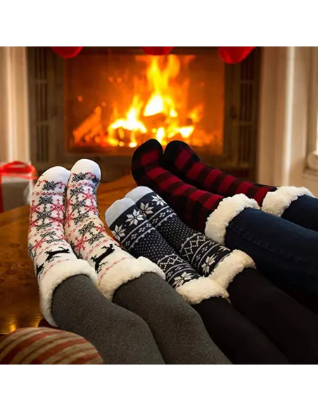 Set 2 perechi de ciorapi cu interior imblanit, Model Winter