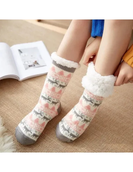 Set 2 perechi de ciorapi cu interior imblanit, Model Winter