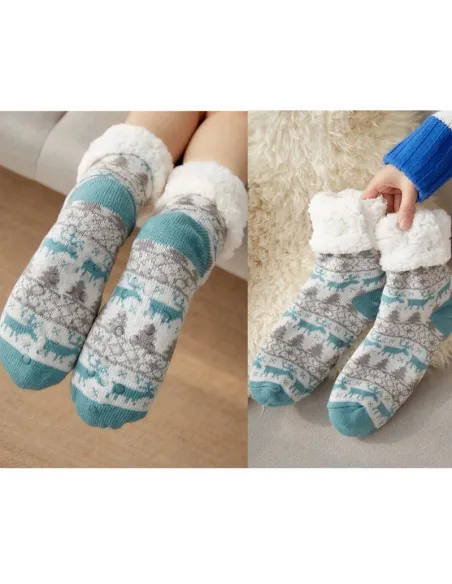 Set 2 perechi de ciorapi cu interior imblanit, Model Winter