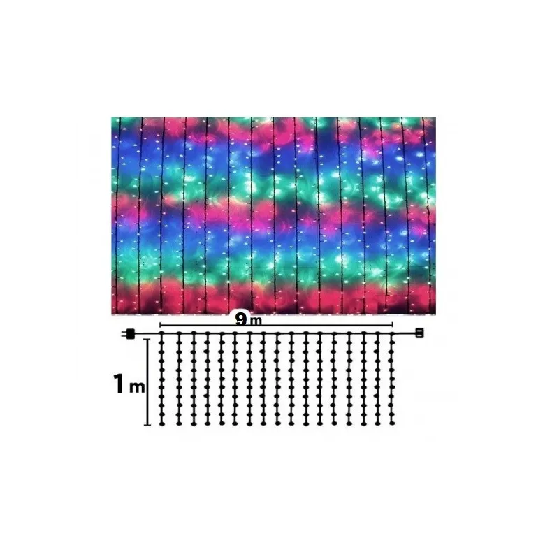 Instalatie craciun tip perdea, dimensiuni - 9x1m red-mag.ro