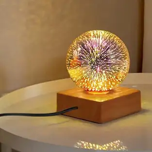 Lampa decorativa de masa, glob cu lumina foc de artificii 2