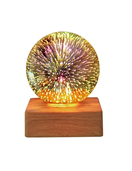 Lampa decorativa de masa, glob cu lumina foc de artificii