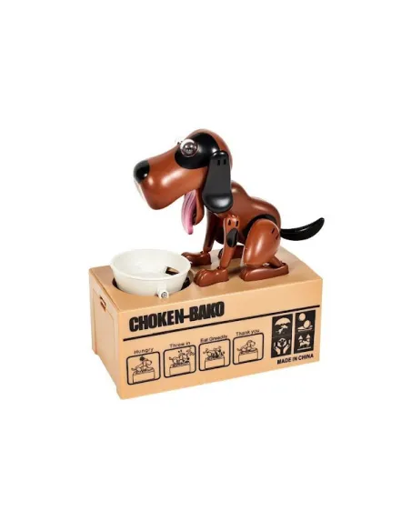 Pusculita interactiva pentru copii, model catel, maro-negru