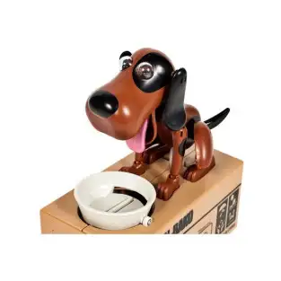 Pusculita interactiva pentru copii, model catel, maro-negru 2