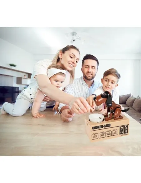 Pusculita interactiva pentru copii, model catel, maro-negru