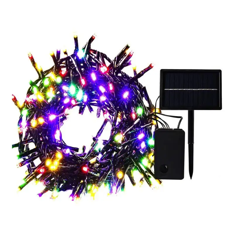 Instalatie 100 LED cu panou solar si controler, lungime 10