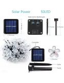 Instalatie solara 50 led, model floricele, Ip 44 red-mag.ro
