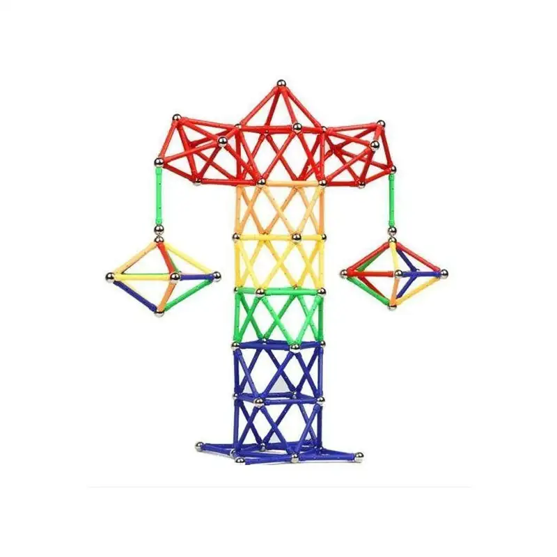 Joc creativ pentru copii, Magnastix 157 piese red-mag.ro