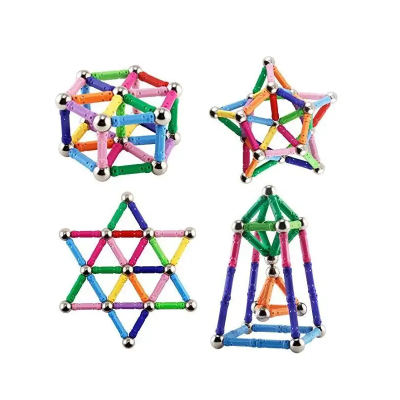 Joc creativ pentru copii, Magnastix 157 piese red-mag.ro