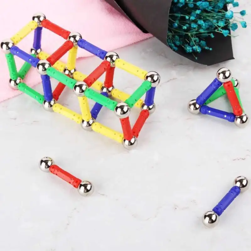 Joc creativ pentru copii, Magnastix 157 piese red-mag.ro