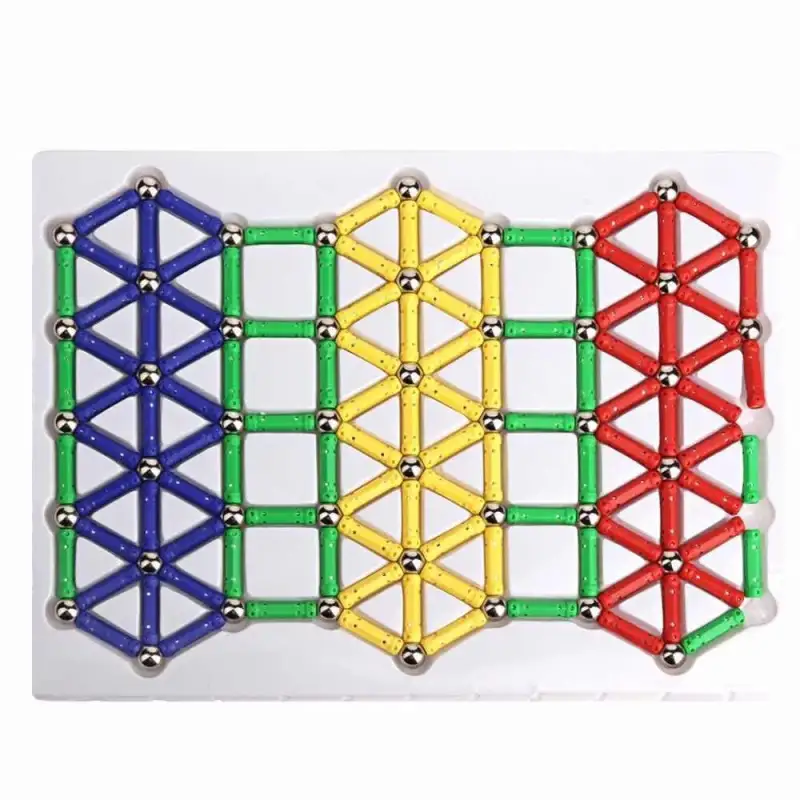 Joc creativ pentru copii, Magnastix 157 piese red-mag.ro