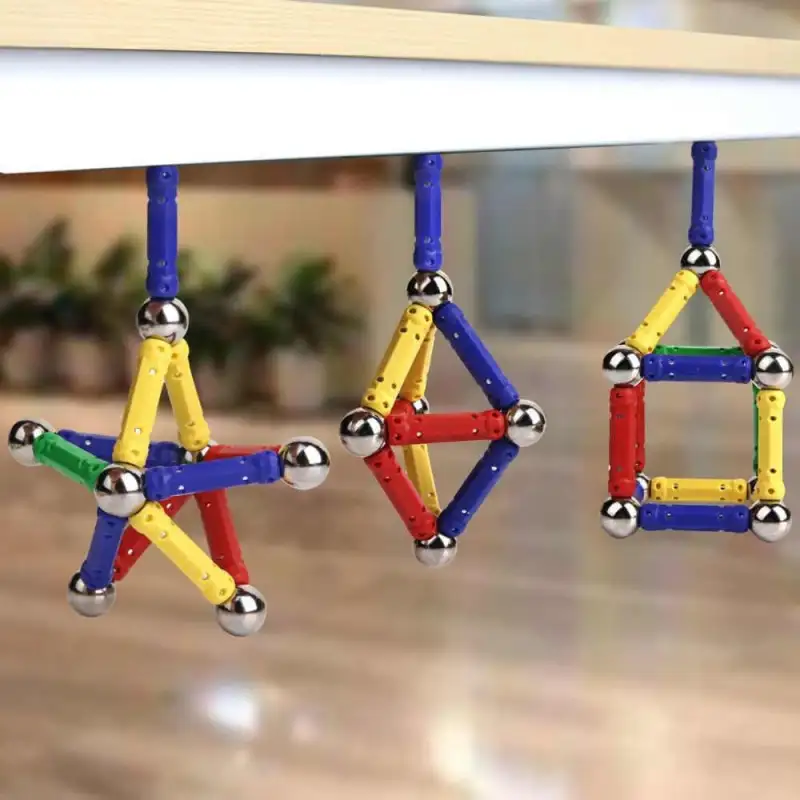 Joc creativ pentru copii, Magnastix 157 piese red-mag.ro