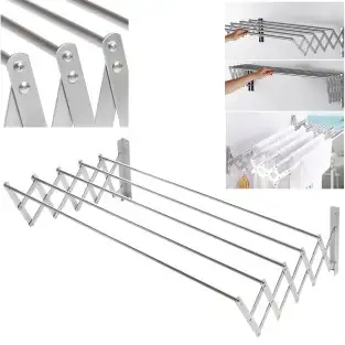 Uscator retractabil din aluminiu, cu prindere in perete, 60x70