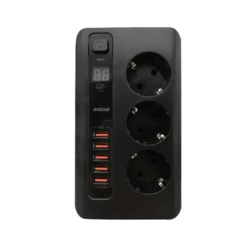 PRELUNGITOR 2 METRI ANDOWL CU 3 PRIZE 220V SI 5 MUFE USB 3.4A