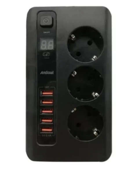 PRELUNGITOR 2 METRI ANDOWL CU 3 PRIZE 220V SI 5 MUFE USB 3.4A