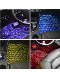 Set 4 lumini auto de interior, A10 USB LED RGB red-mag.ro